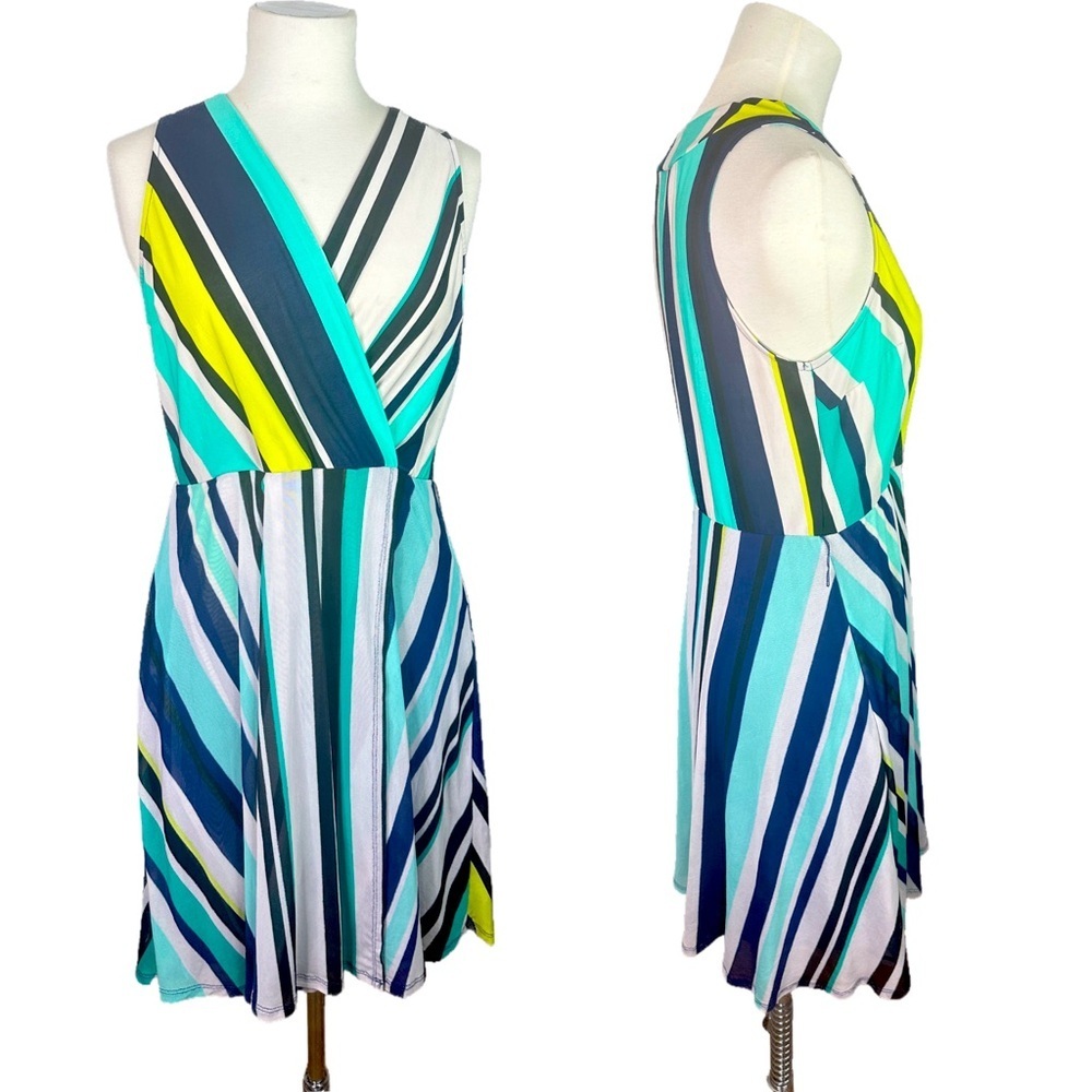 Stretchy Faux Wrap Apt. 9 Stripe Dress M